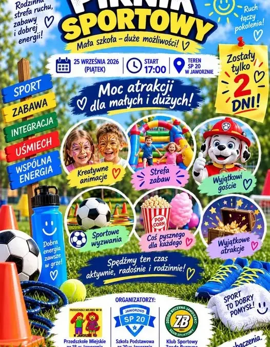 Piknik Sportowy w Jaworznie już w piątek 25 września
