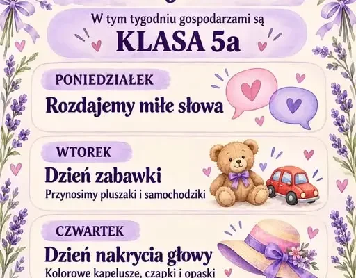 Klasa 5a gospodarzem Przytulnej Szkoły Emocjonalnie – tydzień pełen zabawy i kolorów