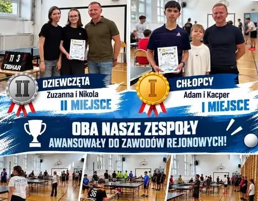 Mistrzostwa Jaworzna w tenisie stołowym: sukces uczniów klas 7-8