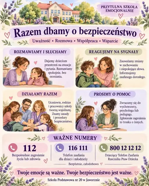 Jaworzno: Szkoła Podstawowa nr 20 stawia na bezpieczeństwo emocjonalne uczniów